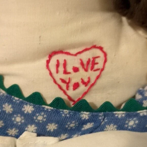 Raggedy Ann & Andy Handmade Yarn Hair Dolls 20" Blue Outfits Embroidered Faces - Picture 9 of 13